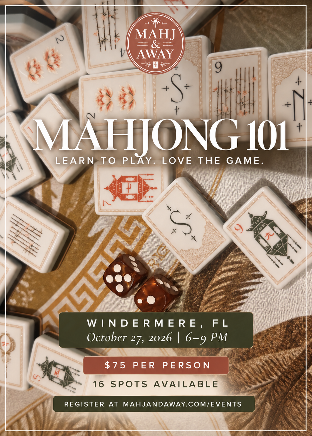 Flyer for Mahjong Night at Windermere · October 27, 2026